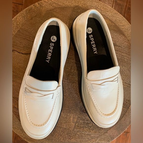 NEW! Sperry Highland White Platform Loafer Slip On Shoe - SZ 6.5 - Picture 6 of 13